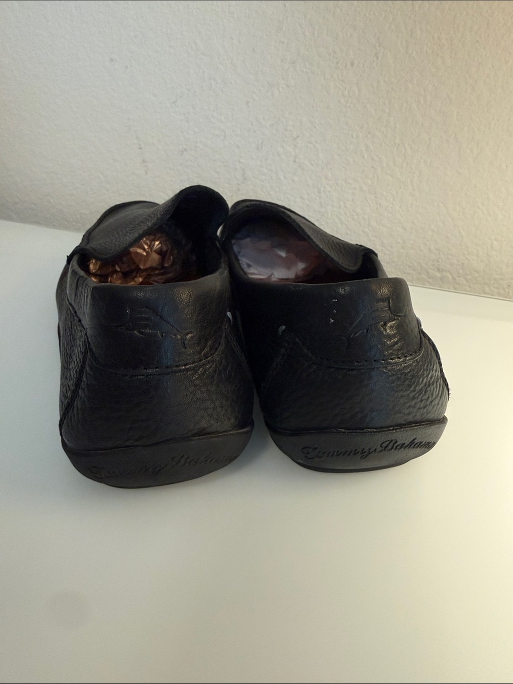 Tommy Bahama Nassau Venetian Loafers Mens 10.5 Black Pebbled Leather TFM00159 - Picture 5 of 8